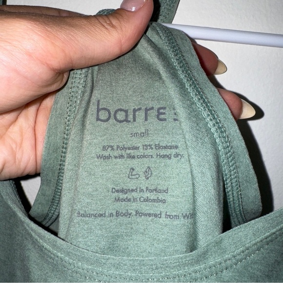 Barre3 Teal Marble Racerback Tank and Leggings SET - Picture 4 of 10